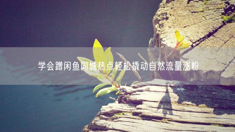 学会蹭闲鱼同城热点轻松撬动自然流量涨粉