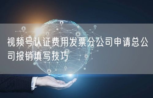 视频号认证费用发票分公司申请总公司报销填写技巧