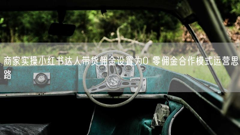 商家实操小红书达人带货佣金设置为0 零佣金合作模式运营思路