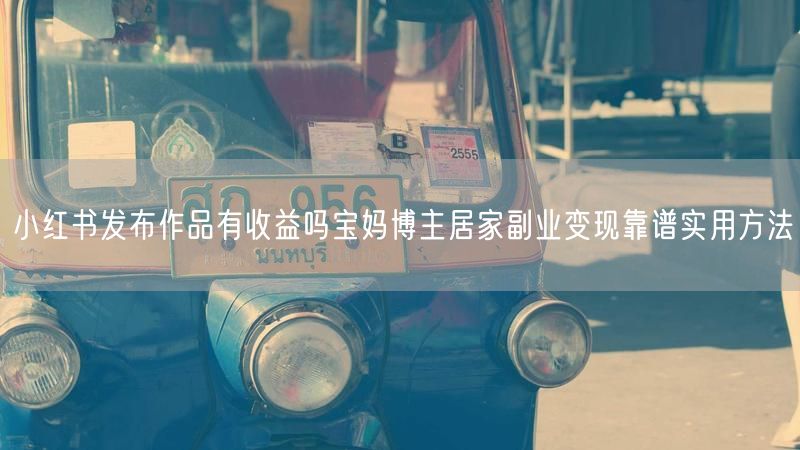 小红书发布作品有收益吗宝妈博主居家副业变现靠谱实用方法