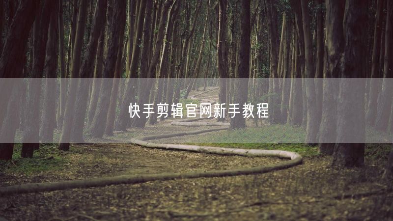 快手剪辑官网新手教程