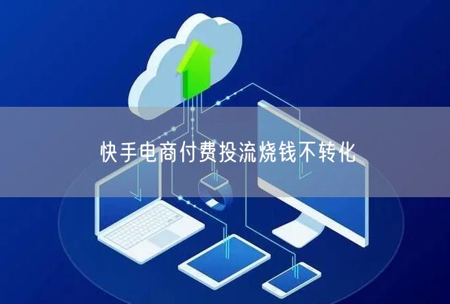 快手电商付费投流烧钱不转化
