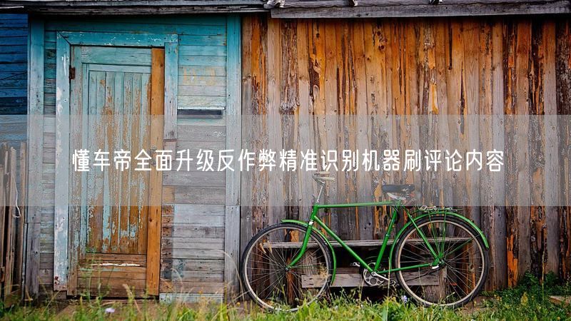 懂车帝全面升级反作弊精准识别机器刷评论内容